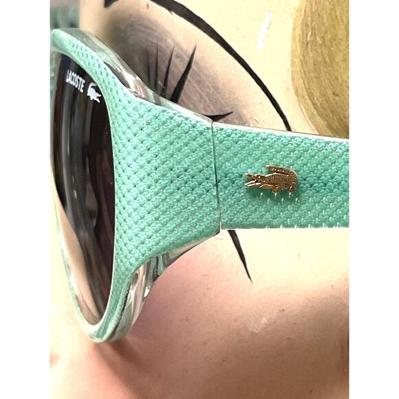 Lacoste Vintage Mint Green Gold Sunglasses 1990’s Green Pattern - Picture 14 of 16